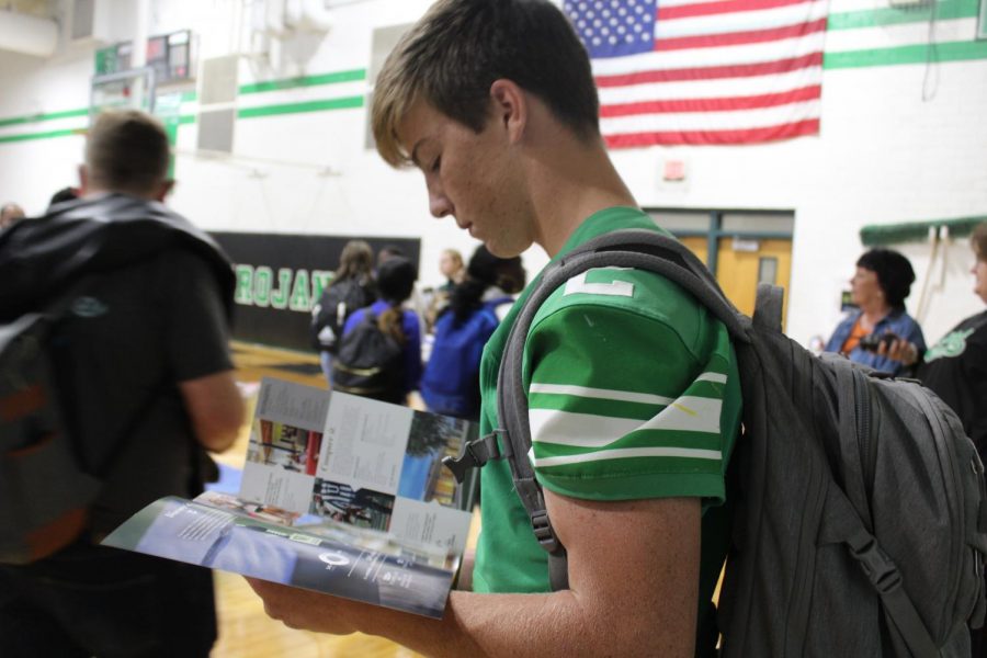 The flag, football, and a college brochure; could this picture be any more AMERICA?