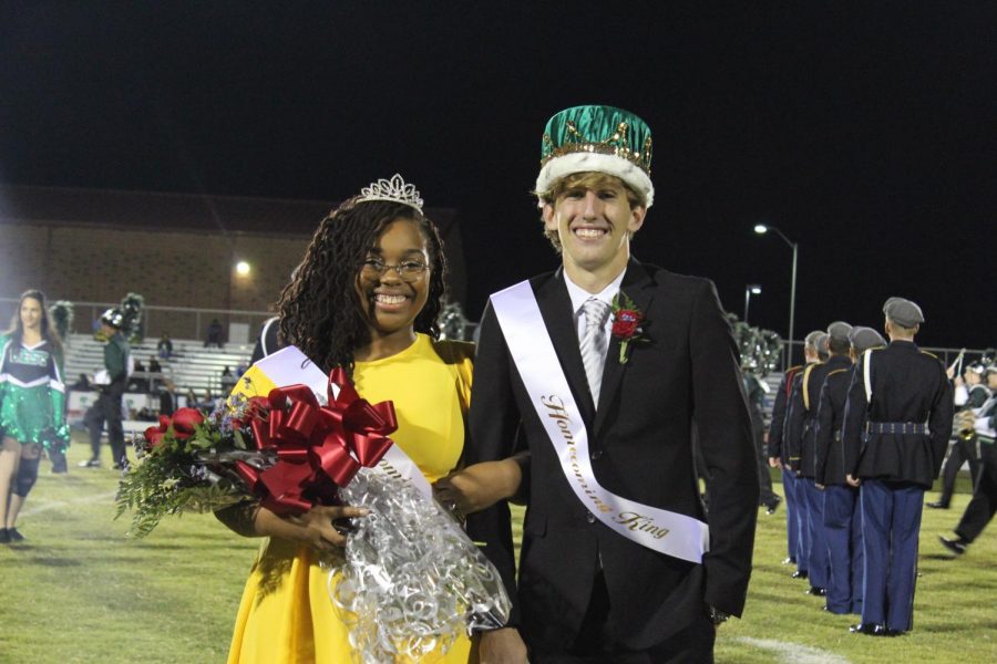 Alex Younts and Deiona Stanley after winning their titles of homecoming king and queen.
