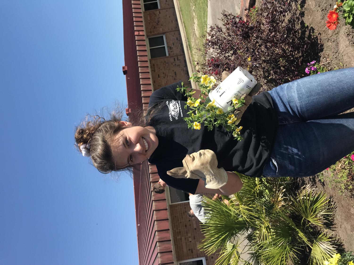 Clubs Beautify Courtyard Flower Beds