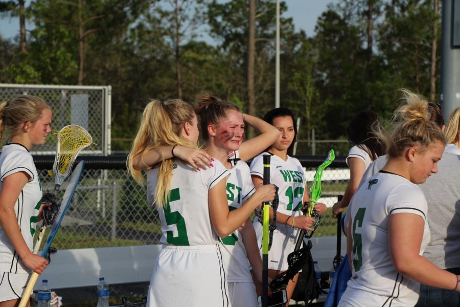 Becca Jackson is overwhelmed with emotion after her last game.