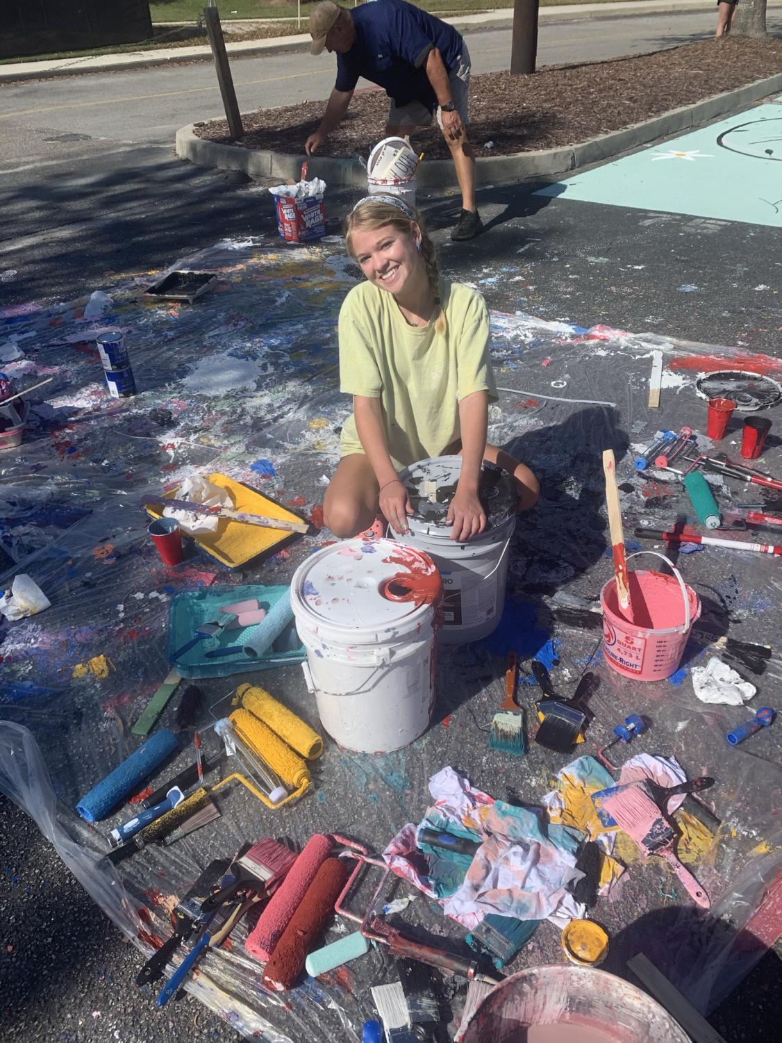 WBHS Seniors Paint Their Parking Spots
