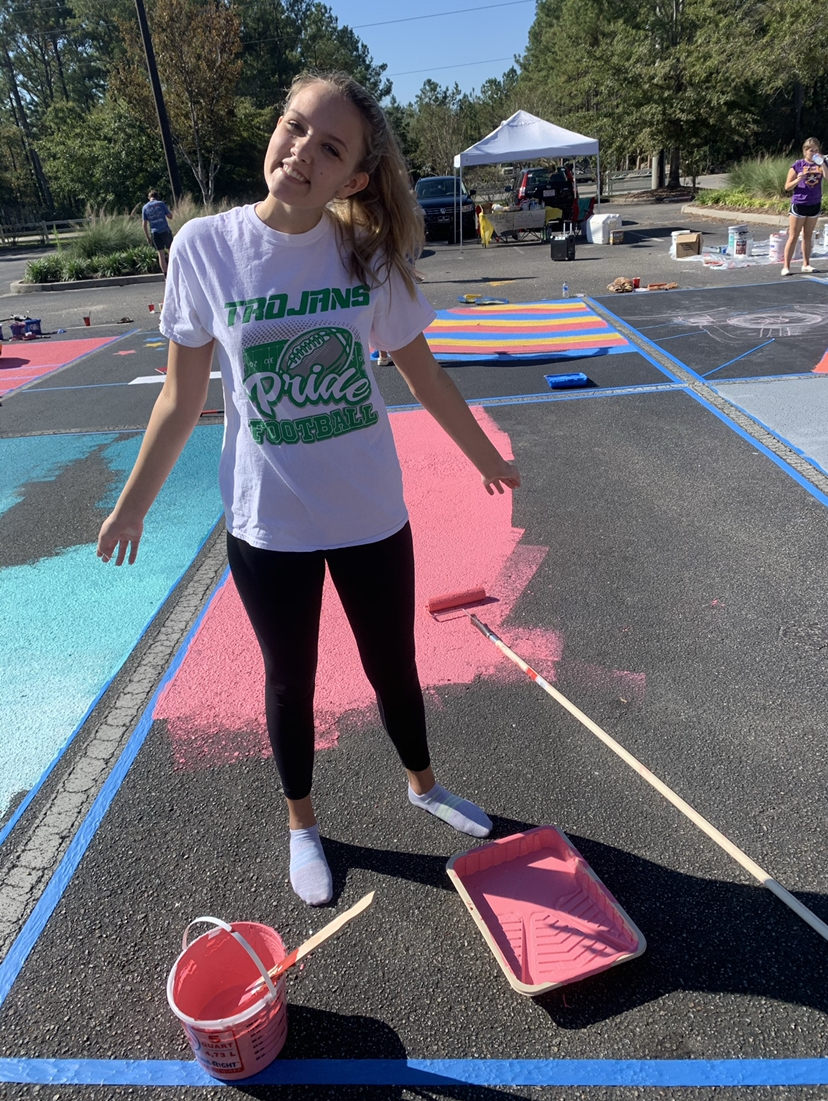 WBHS Seniors Paint Their Parking Spots
