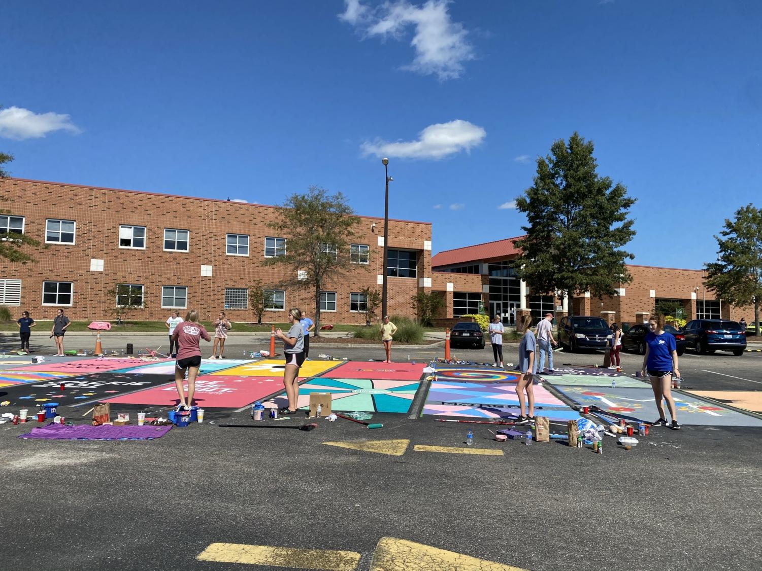 WBHS Seniors Paint Their Parking Spots