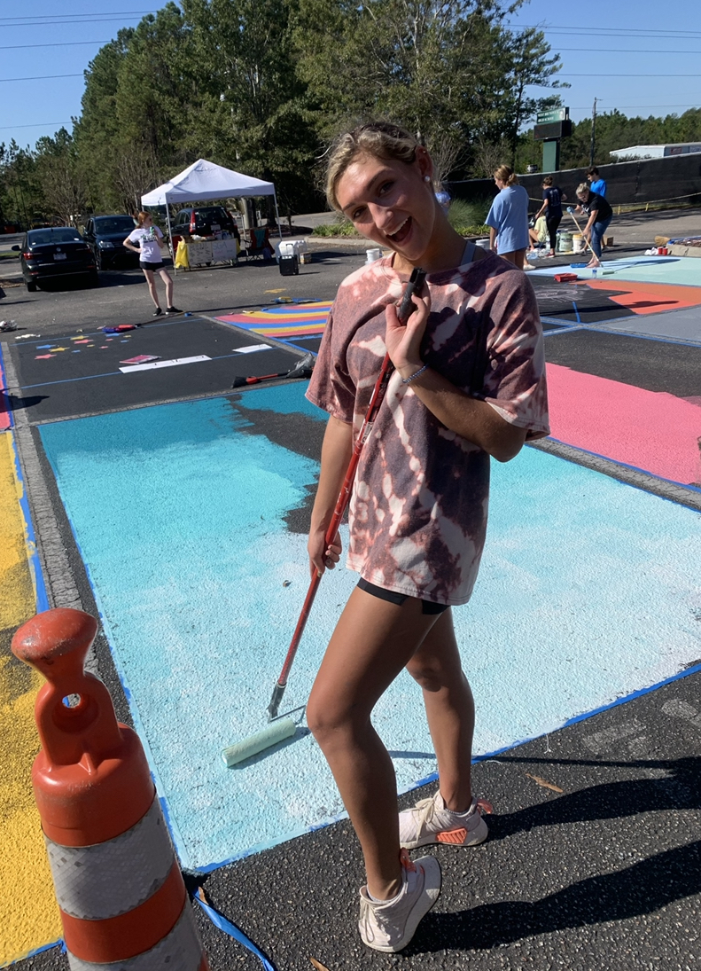 WBHS Seniors Paint Their Parking Spots