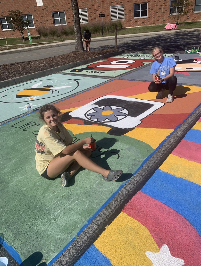 WBHS Seniors Paint Their Parking Spots