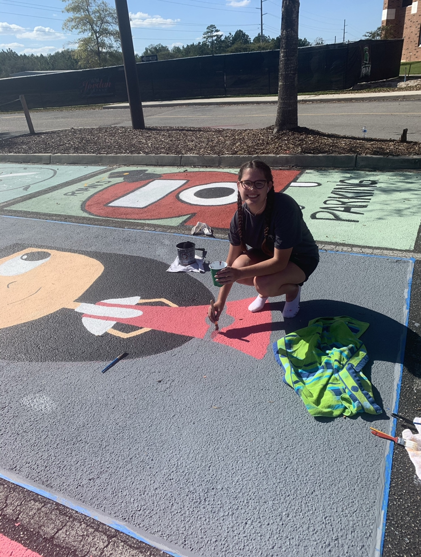 WBHS Seniors Paint Their Parking Spots