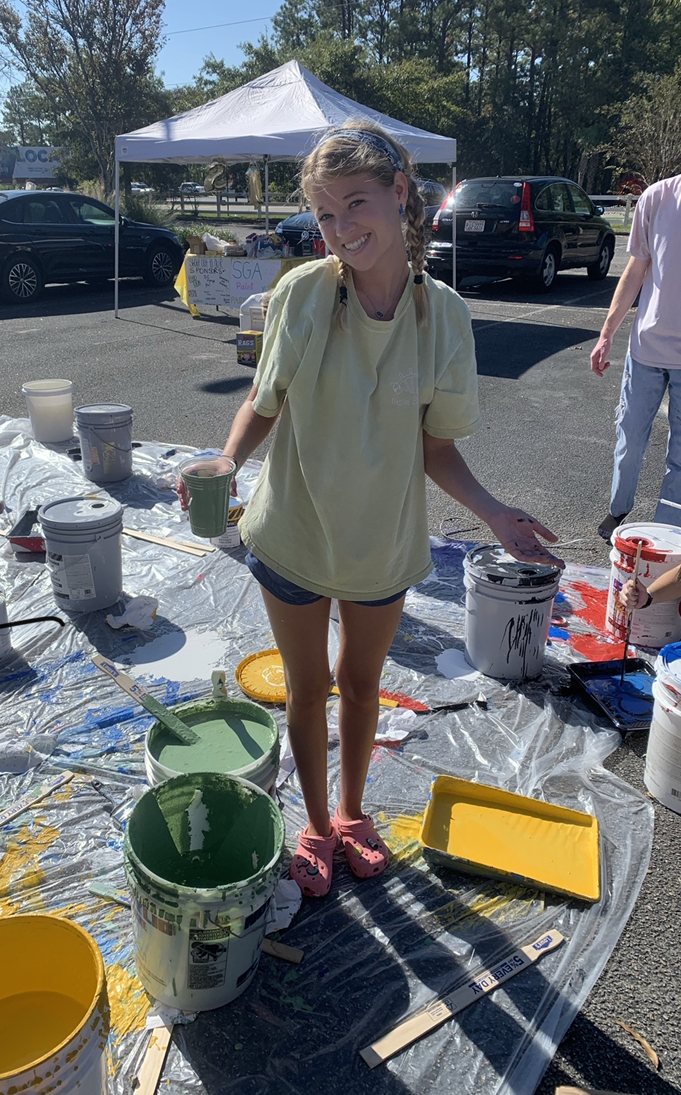 WBHS Seniors Paint Their Parking Spots