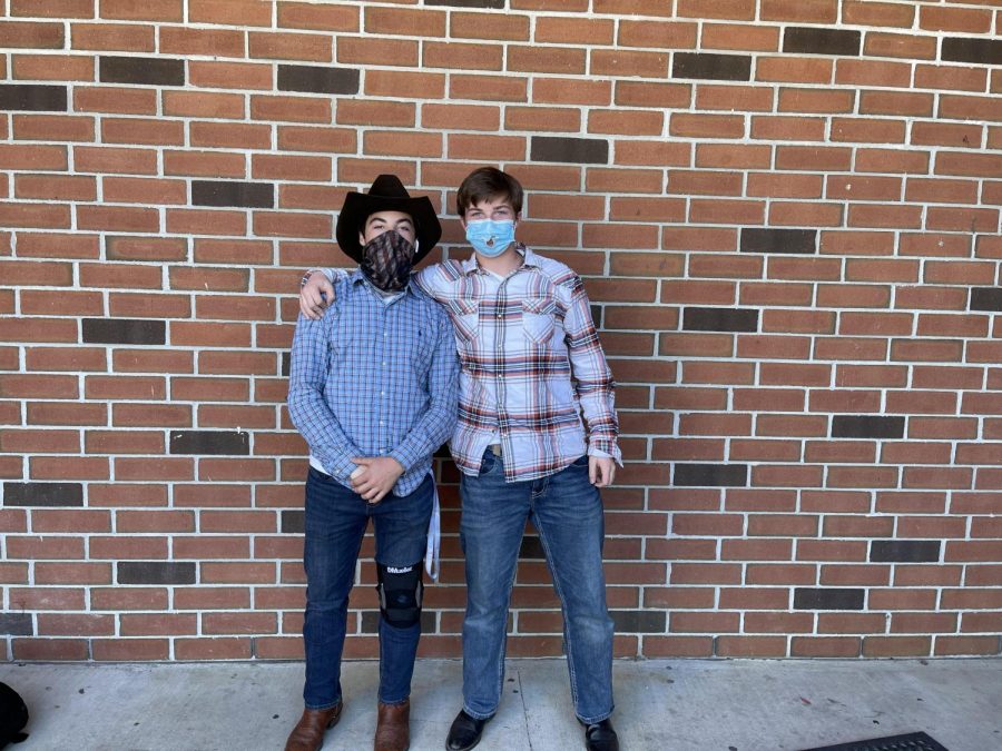 Brothers Tripp and Christian Hardy dress up as cowboys for spirit week.