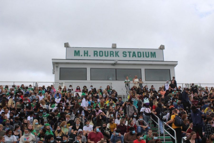 The students of West Brunswick in the stands.