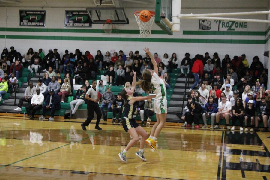 Sophomore Brooklyn Coble goes for the layup. 