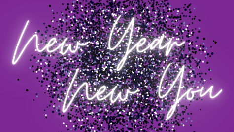 Purple New Year, New You poster made on Canva. 