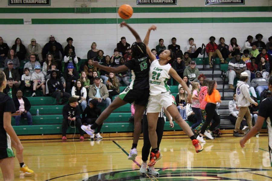 Student-athlete Saniya Stanley fighting for the ball at Late night at West