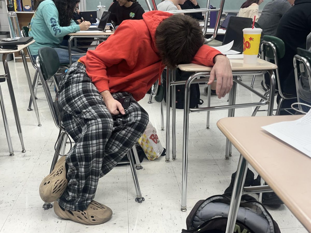 Student sleeping in Spanish one class during instructional class time.