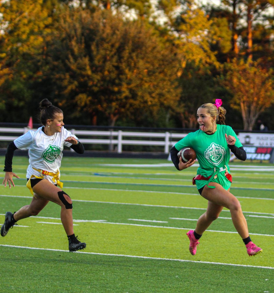 Junior Maddie Bermudez teasing her opponent. 