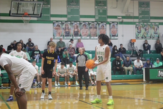 Freshmen Freeman Hankins, in position to make a free throw.