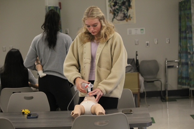 Rowen Pruitt practicing before her check off. 