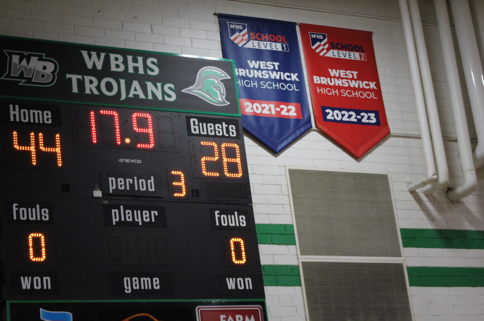 score board at end of third quarter .
