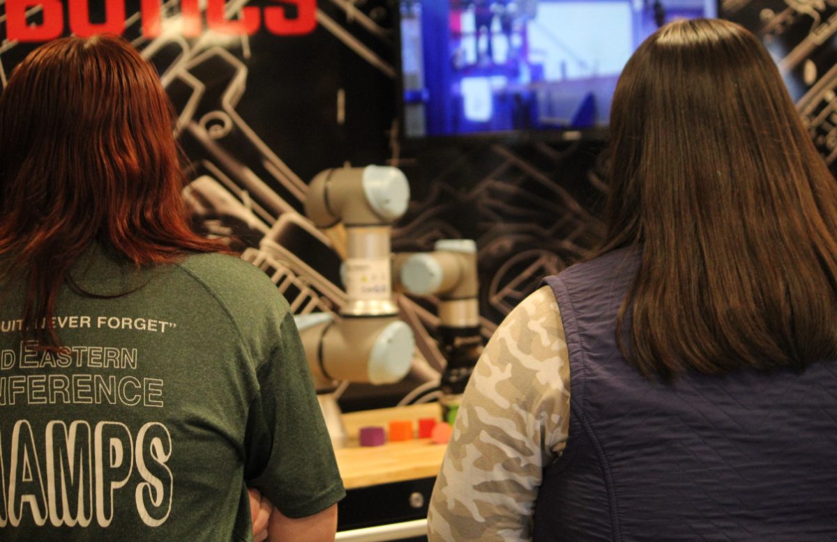 Students watching the Remote controlled station. 